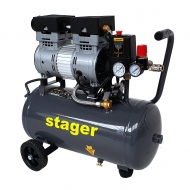 Stager HM0.75JW/24 compresor aer, 24L, 8bar, 135 L/min, monofazat, angrenare directa, silentios