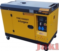 Generator insonorizat diesel monofazat 11kVA, 48A, 3000rpm Stager YDE15000T 